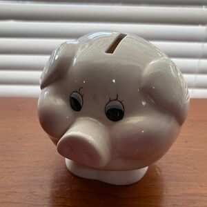 Ceramic Piggy Bank - Cream